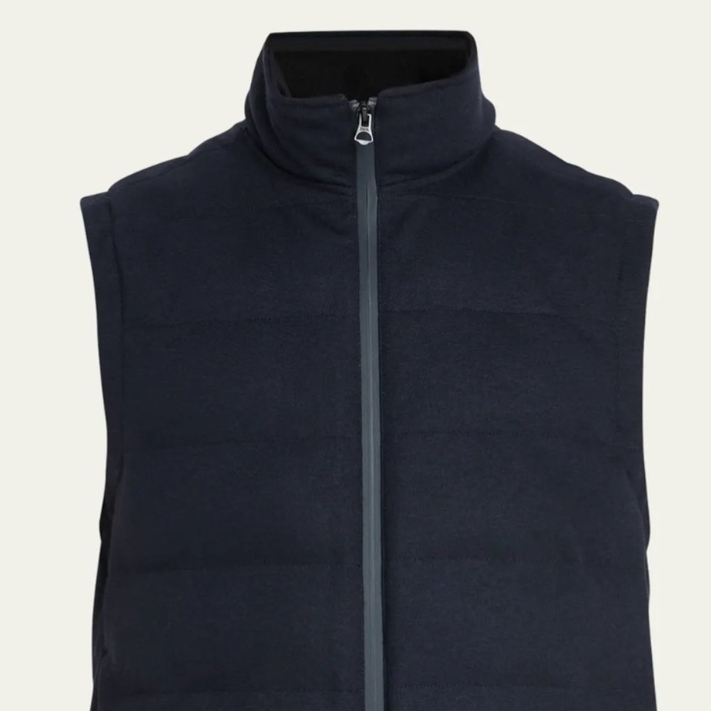 New Vince Channeled Knit Vest Navy size L